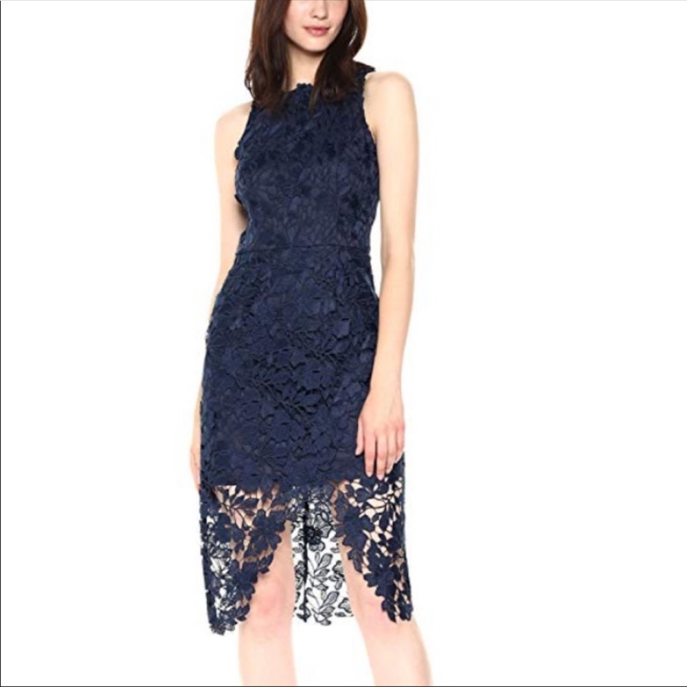 Betsey and adam navy lace dress
